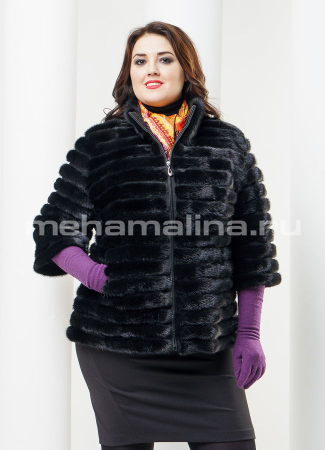 Жакет из норки модель № S-400 меха малина