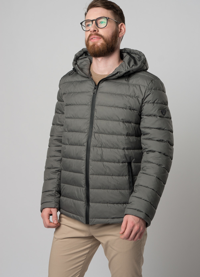 Мужская утепленная куртка с капюшоном модель № M9033 универмаг малина