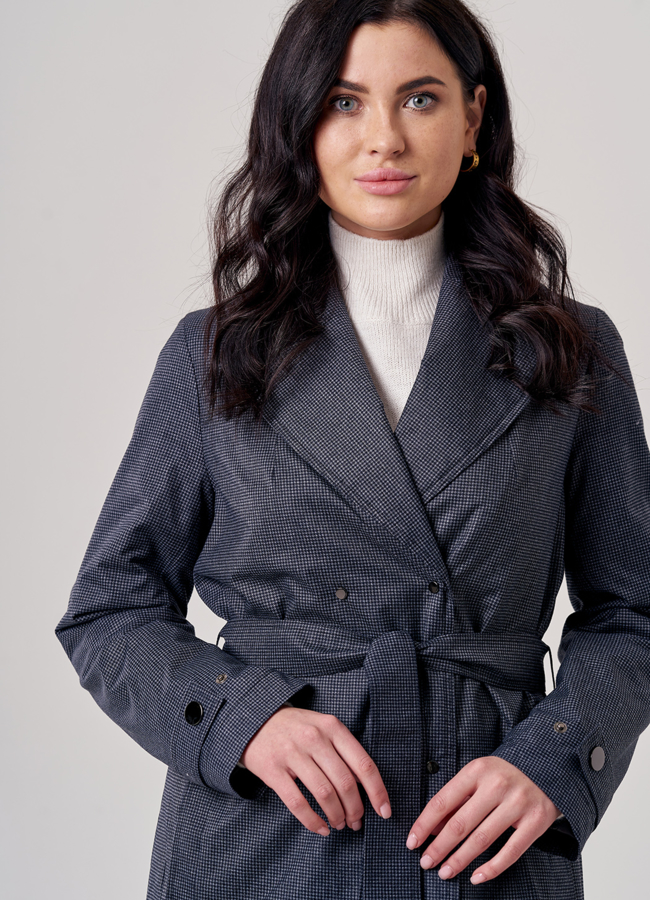 Плащ женский утепленный серого цвета модель № 20715 универмаг малина