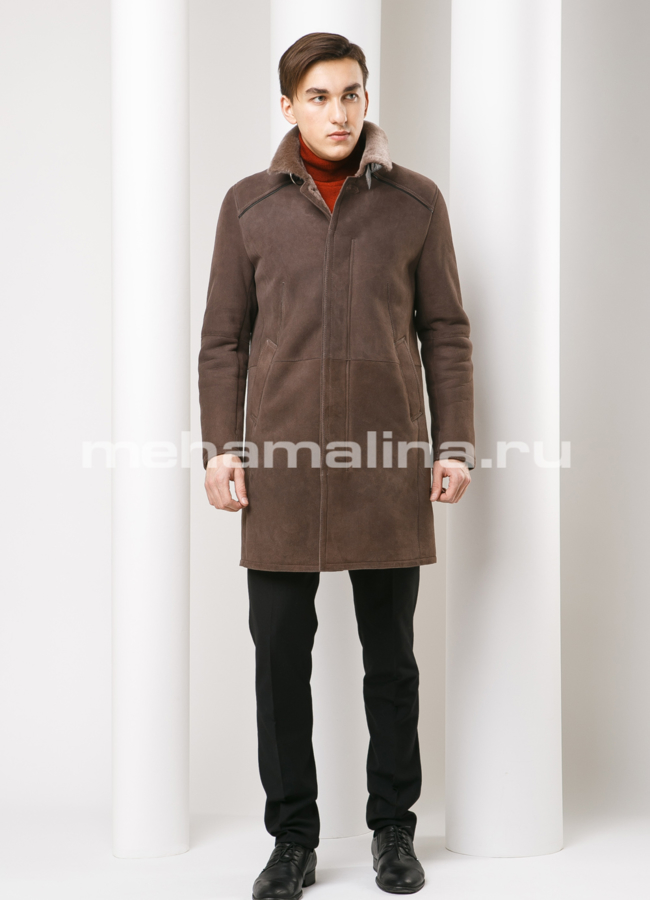 Удлиненная дубленка модель № DM-114 в рассрочку