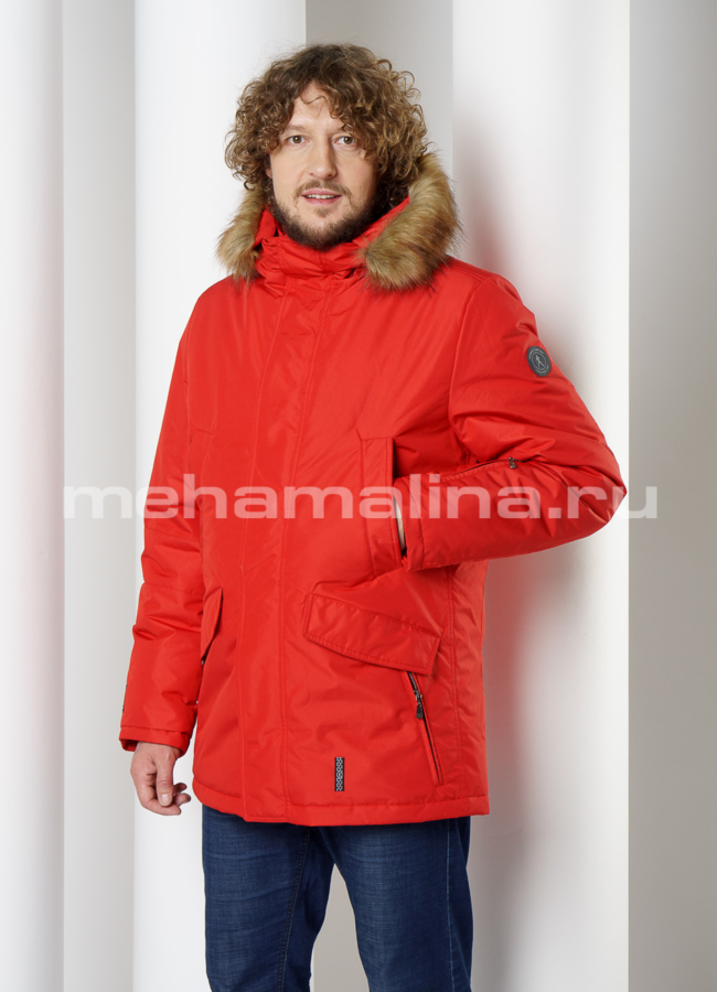 Куртка с климат-контролем, цвет красный модель № KM-81 меха малина