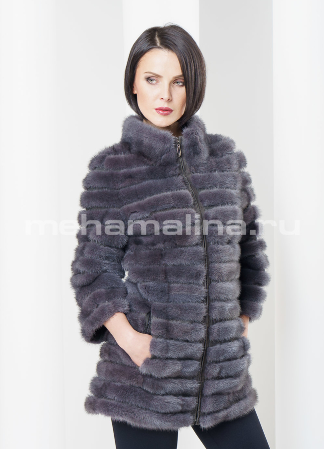 фото Норковый жакет, цвет графит модель № M-66