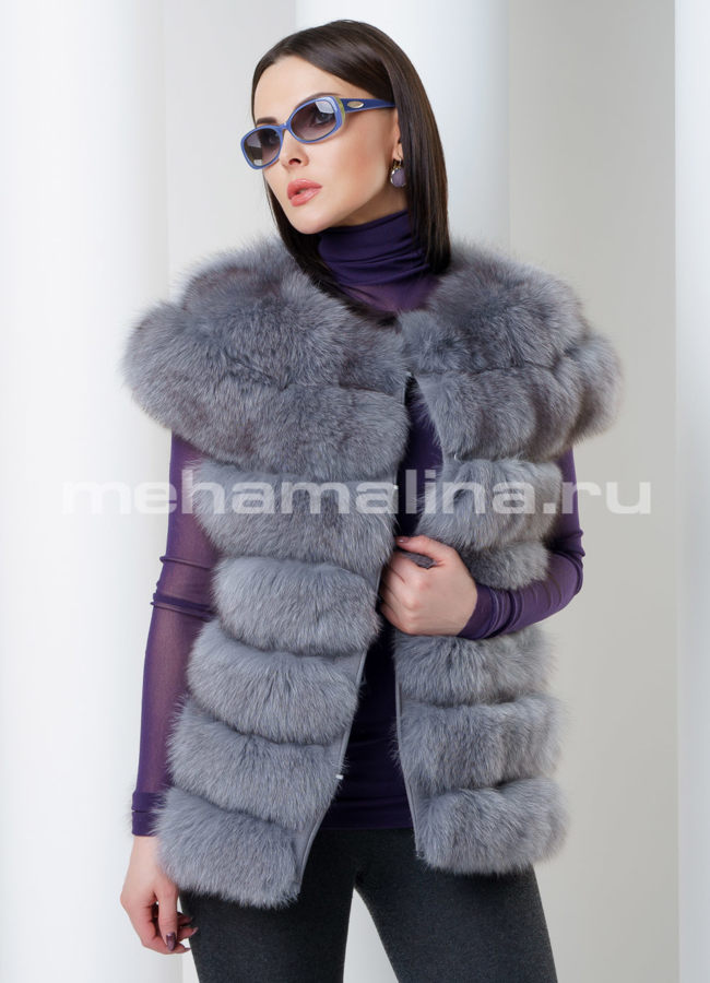 фото Песцовый жилет модель № M-131