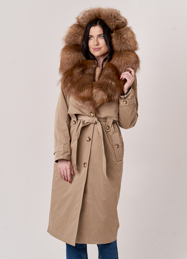 Парка в бежевом цвете модель № 21814 универмаг малина