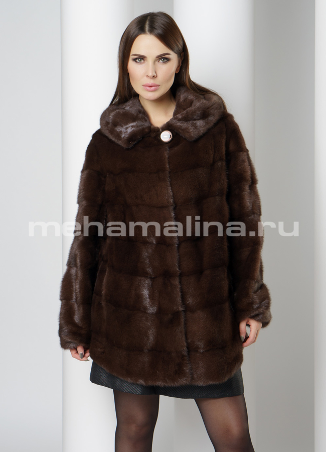 Шуба из норки модель № S-674 универмаг малина