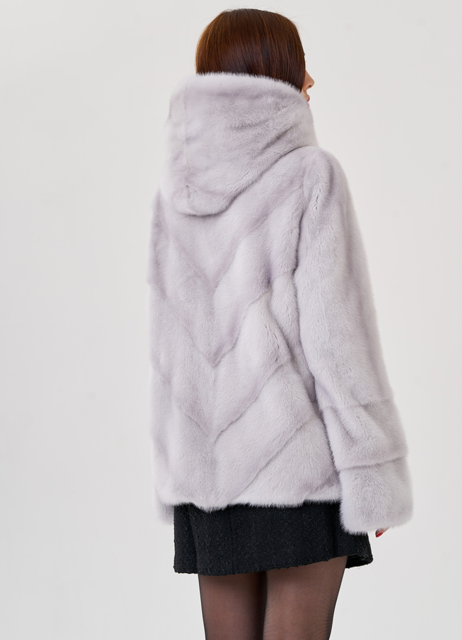 Куртка из норки с капюшоном модель № 79051 в кредит