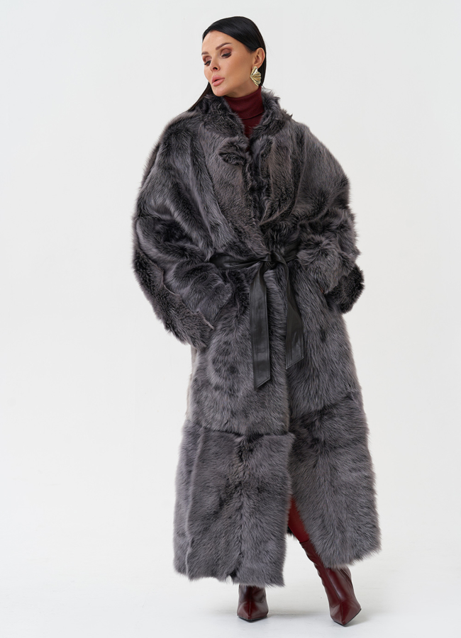 Двухсторонняя натуральная дубленка модель № 28421 универмаг малина