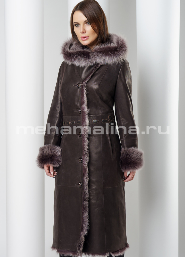 Дубленка на пуговицах модель № D-188 в кредит