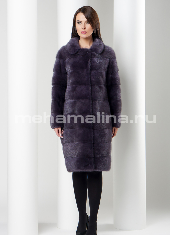Шуба из норки с английским воротником модель № S-533 в рассрочку