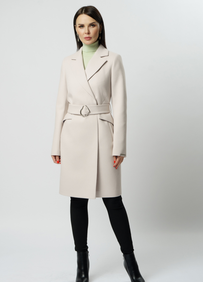 Женское пальто в цвете жемчуг модель № 20559 в рассрочку