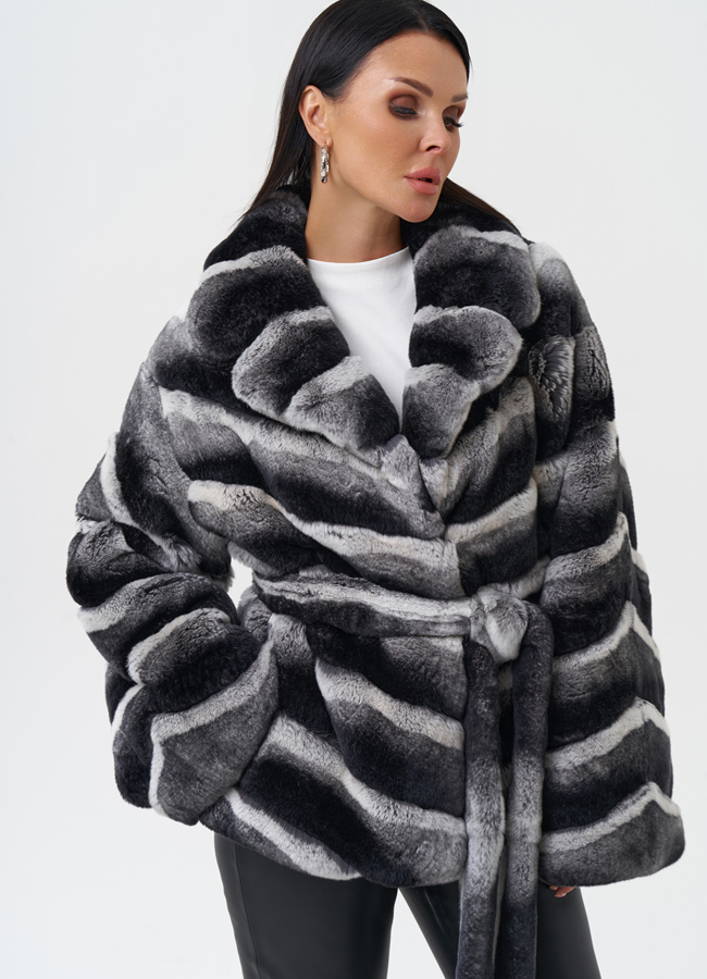 Женская шуба из меха кролика модель № 31948 универмаг малина