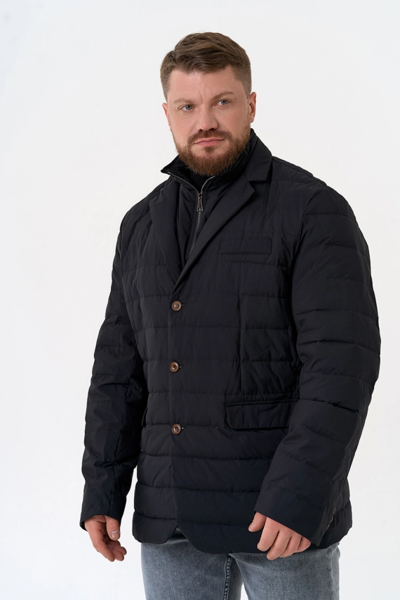 Мужской пуховик со съемной манишкой