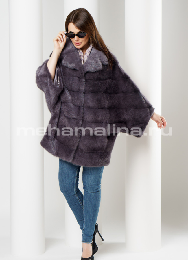 Шуба из норки цвет графит модель № S-630 в рассрочку