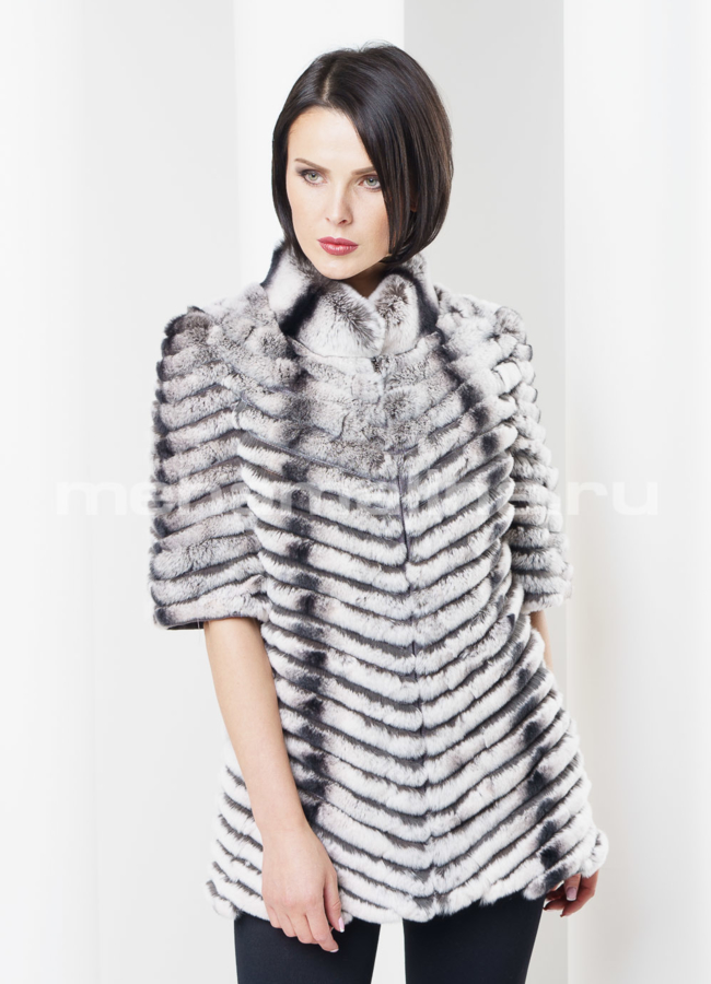 Меховой жакет rex, цвет шиншилла модель № M-64 меха малина