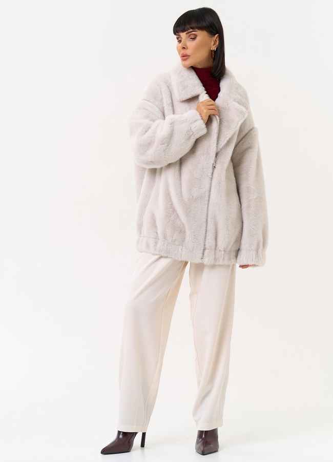 Женский бомбер из эко меха со съемными рукавами модель № 31276 в рассрочку Женский бомбер из эко меха со съемными рукавами модель № 31276 в рассрочку