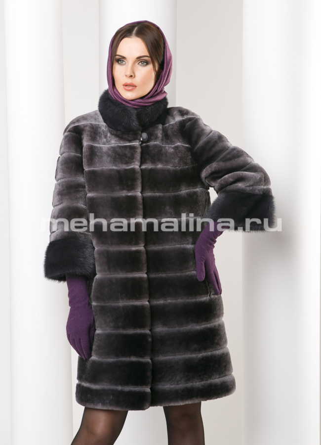 Шуба мутон модель № S-489 универмаг малина