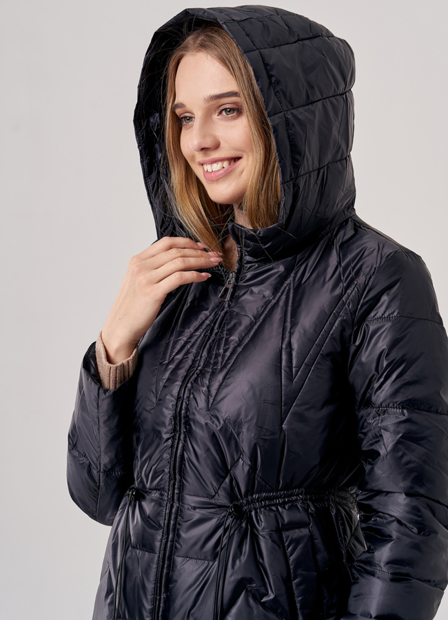 Полупальто женское черного цвета модель № 20599 универмаг малина