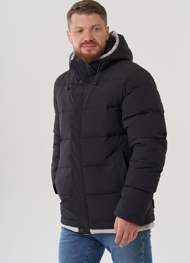 Мужской пуховик с капюшоном  модель № 81489 в рассрочку