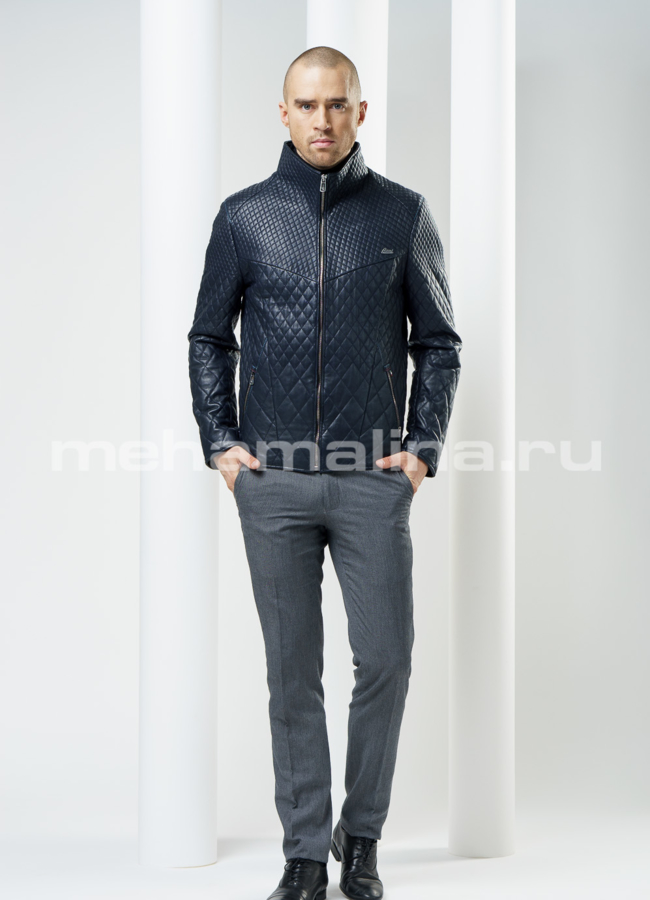 Куртка кожаная на молнии модель № KP-74 меха малина Куртка кожаная на молнии модель № KP-74 меха малина