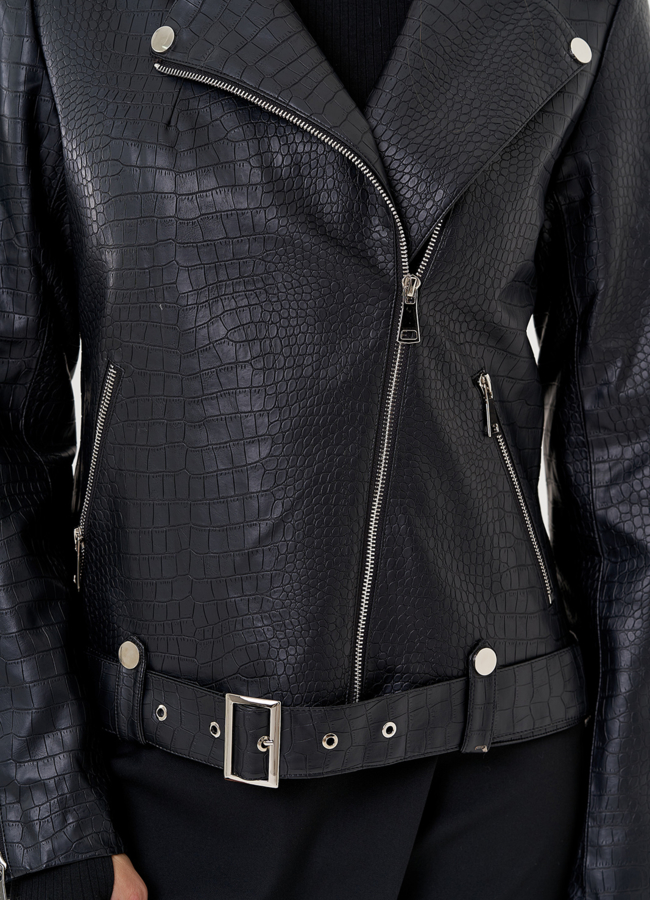 Женская косуха в черном цвете модель № 24907 универмаг малина