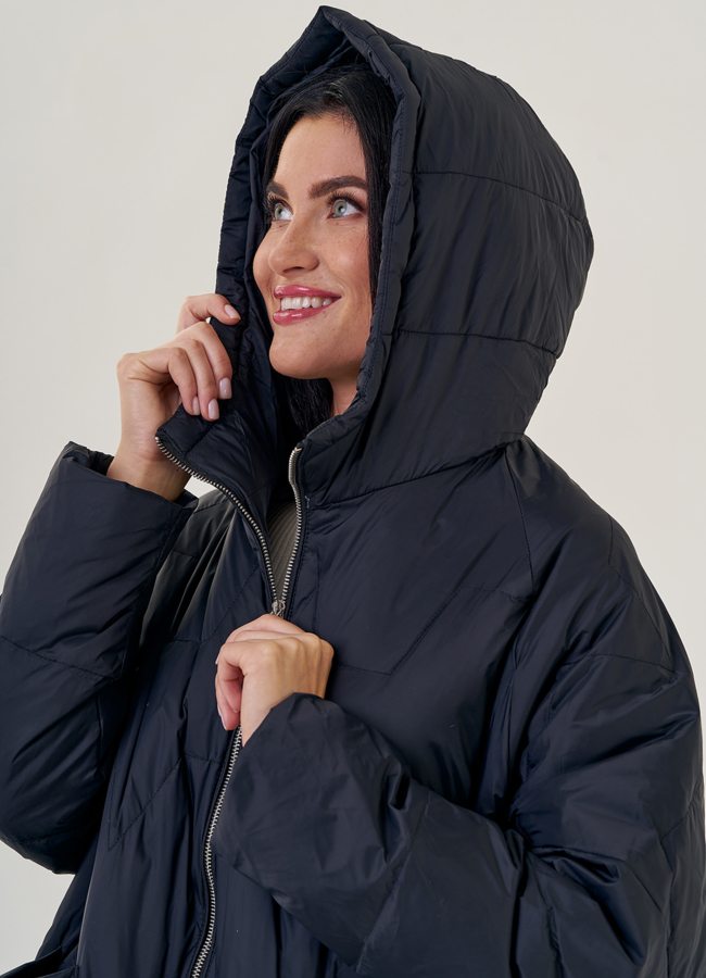 Женский пуховик оверсайз  модель № 23227 универмаг малина