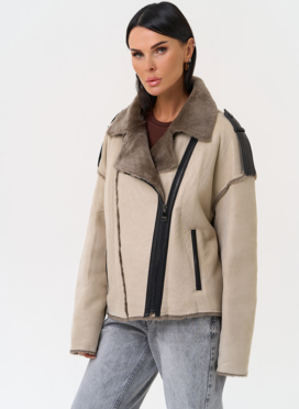 Светлая натуральная дубленка