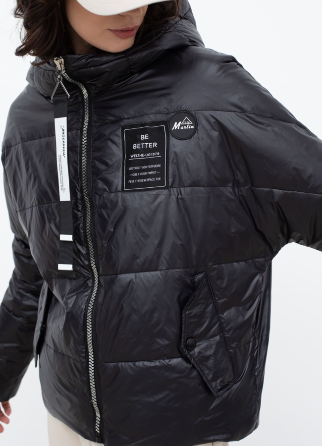 Женская утепленная куртка с капюшоном  модель № 22518 в кредит