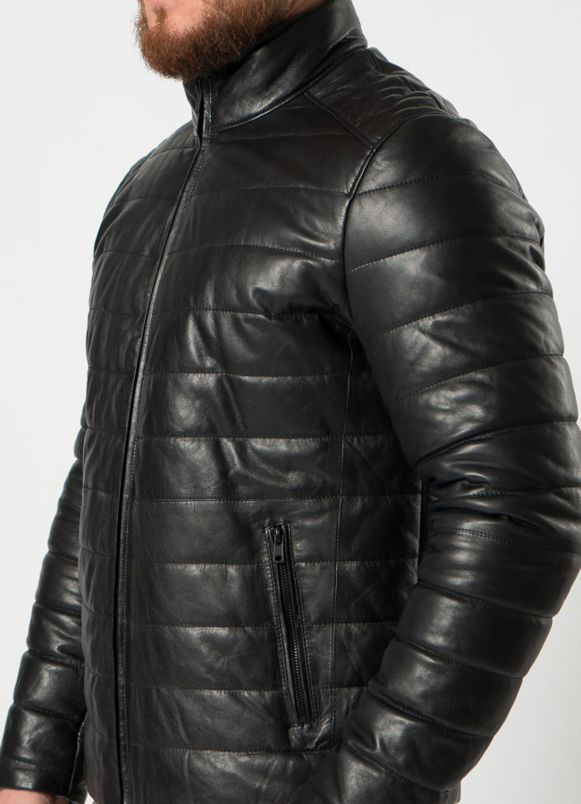 Мужская утепленная куртка мото модель № 21614 в рассрочку