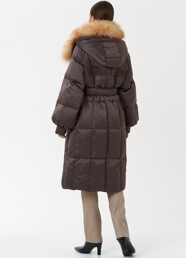 Пуховик с мехом лисы модель № 28853 универмаг малина