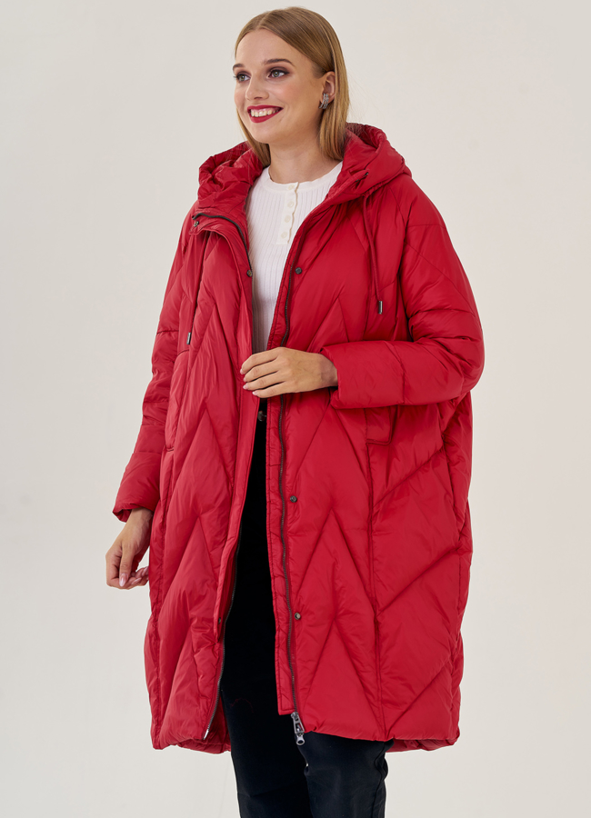 Женский пуховик оверсайз с капюшоном Malina Siberian модель № 23230 универмаг малина