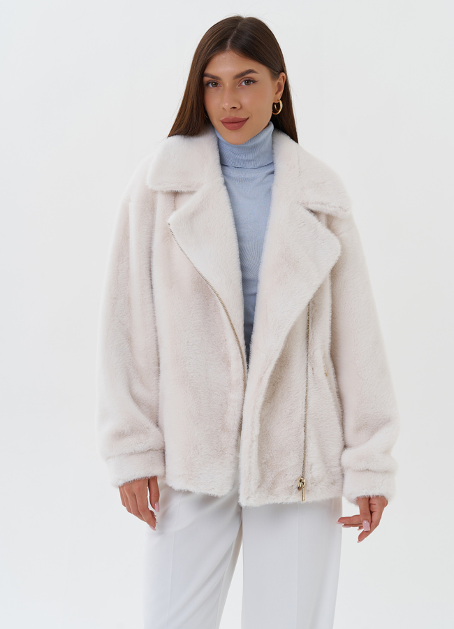 Пальто-косуха из эко меха  модель № 27690 универмаг малина