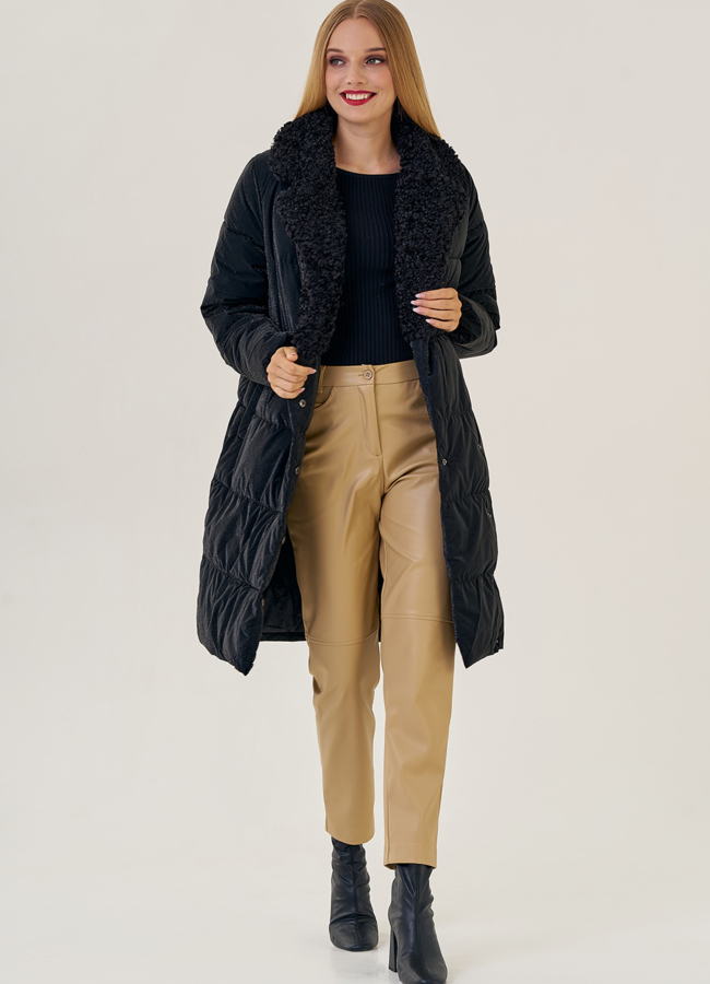 Женский пуховик с английским воротником  модель № 23206 в кредит