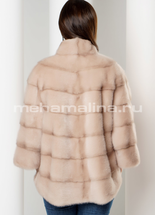 Укороченная норковая шуба модель № S-629 в кредит
