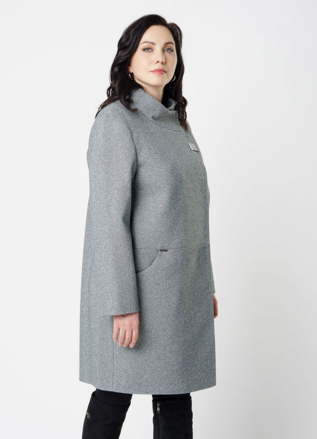 Полупальто женское серого цвета модель № 11470 универмаг малина