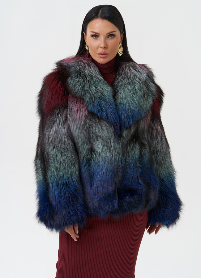 Шуба из меха чернобурки модель № 28591 универмаг малина