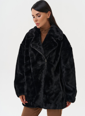 Женская шуба из эко меха со съёмными рукавами