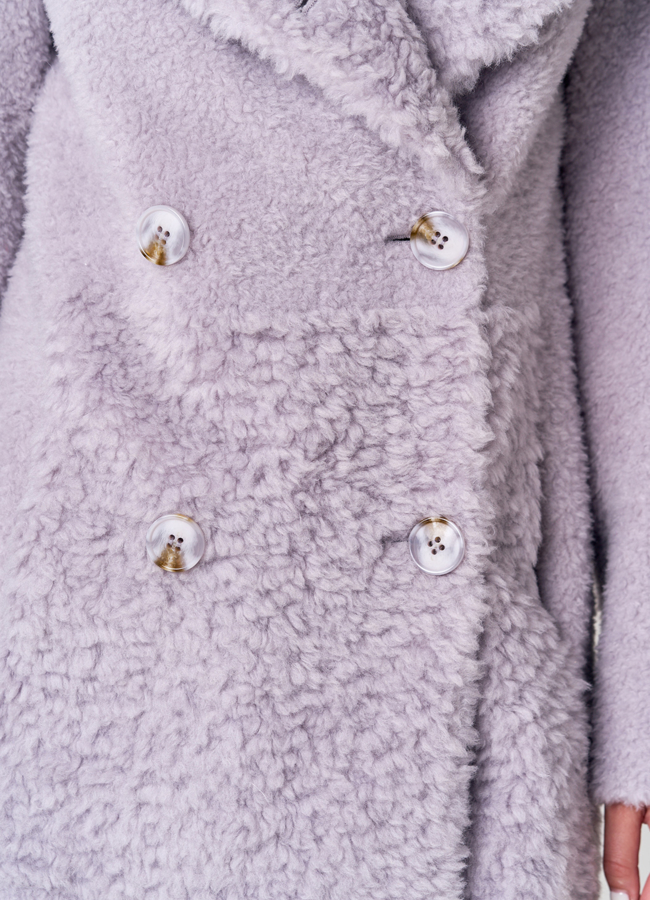 Двубортное пальто из шерсти модель № 21145 в кредит