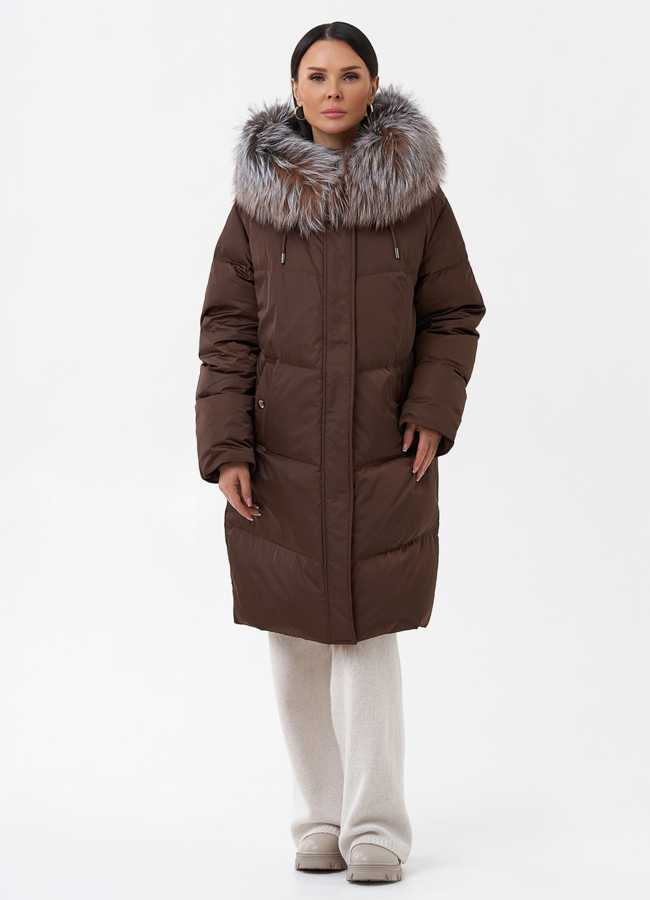 Пуховик с отделкой из меха блюфрост модель № 29357 в кредит