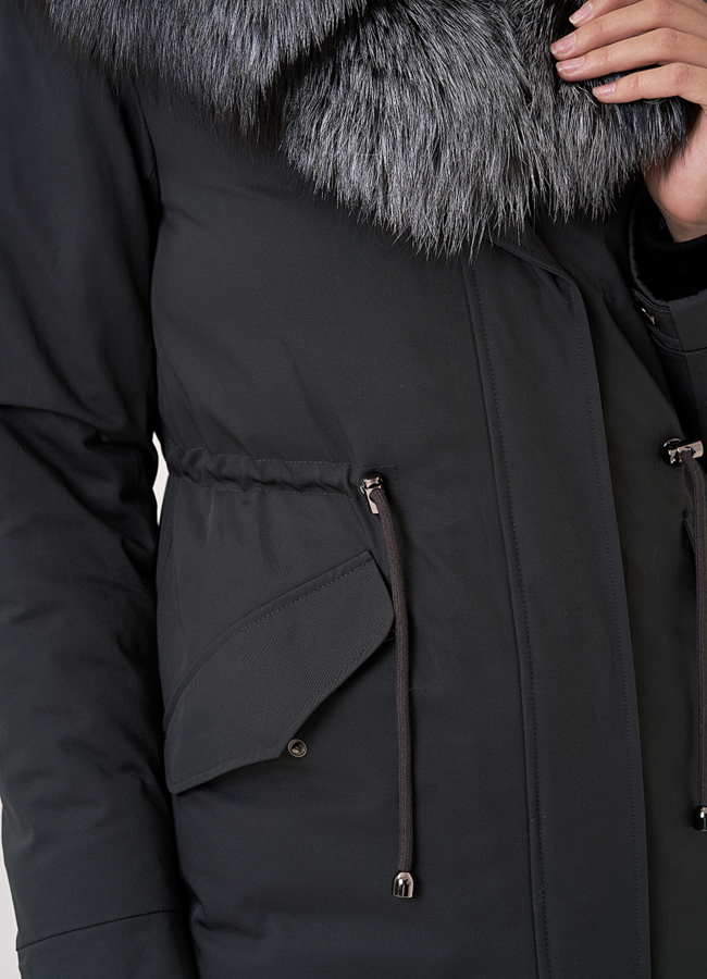 Парка с мехом чернобурки модель № 21806 универмаг малина