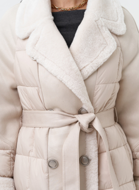 Комбинированный женский пуховик 