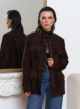 Замшевая куртка сафари