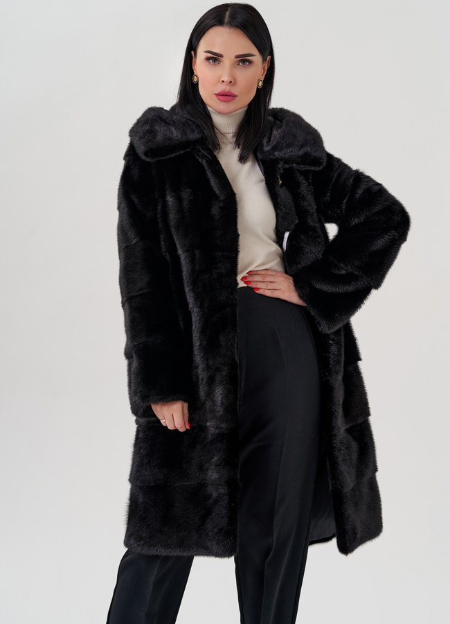 Шуба из норки модель № 24728 меха малина Шуба из норки модель № 24728 меха малина