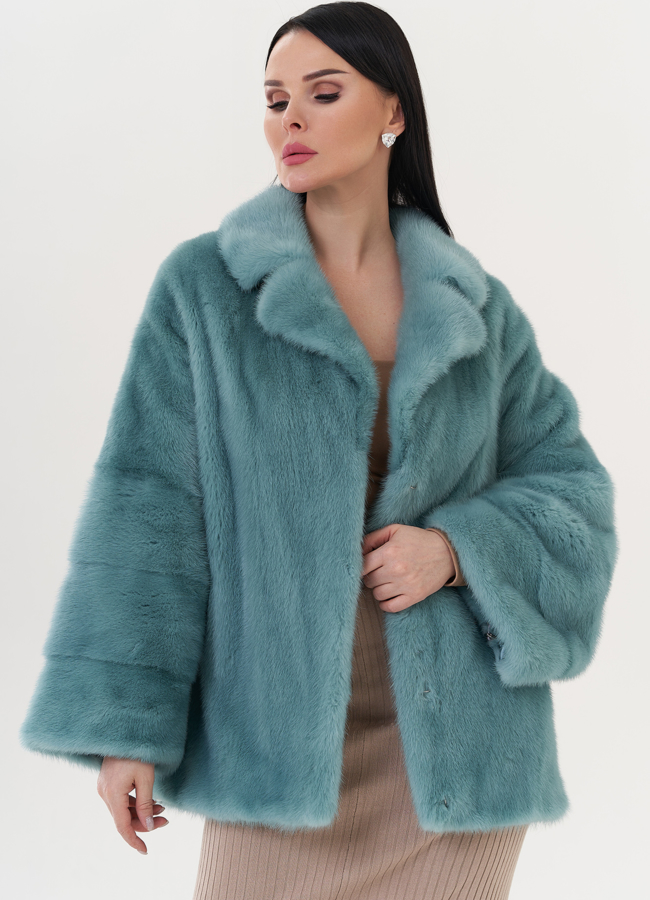 Укороченная норковая шуба модель № 1111 универмаг малина