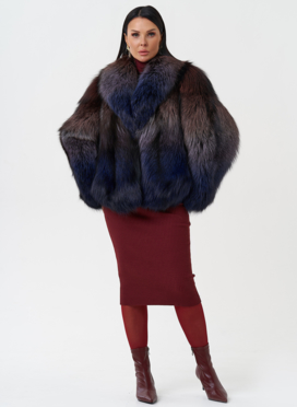 Женская шуба из меха чернобурки