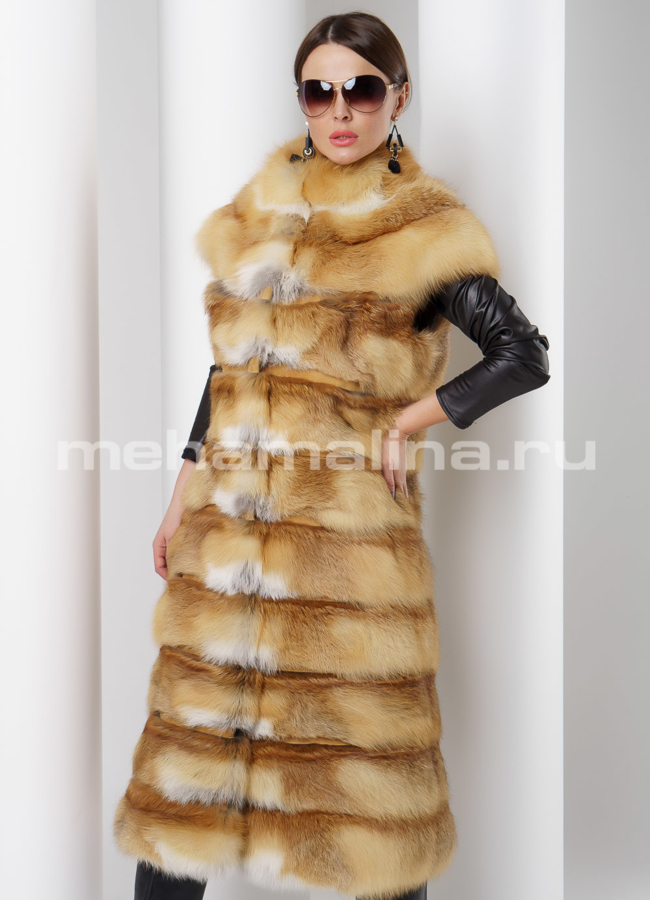 Жилет модель № M-134 меха малина