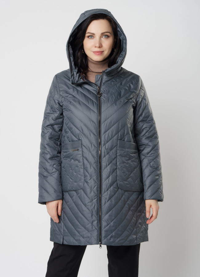 Полупальто женское зеленого цвета модель № 20669 универмаг малина