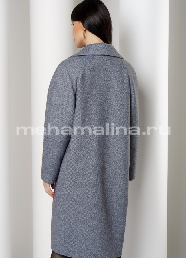 Пальто из шести с английским воротником, на кнопках с поясом модель № 495 в кредит