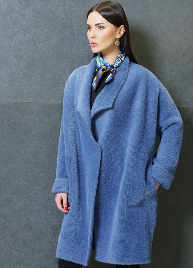 Пальто из микроворса модель № 1311 в кредит