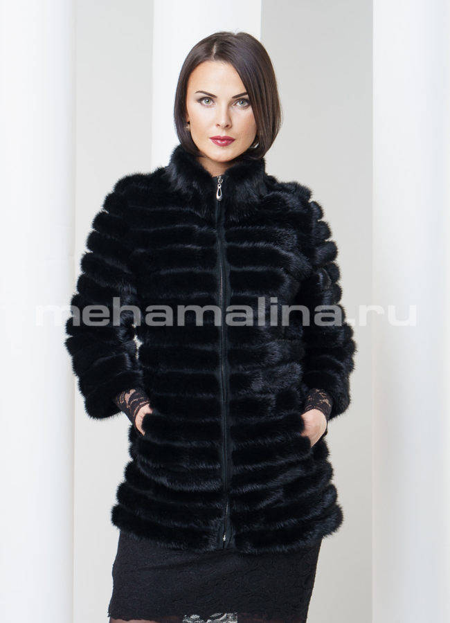 Жакет из норки, большие размеры модель № M-89 меха малина