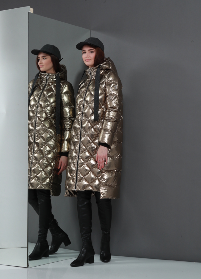 Стеганный пуховик ODRI модель № П-243 универмаг малина